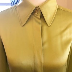 Etcetera Silk Green Chartreuse Blouse SZ 4